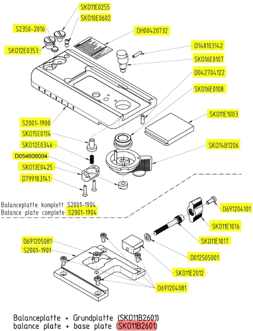 Sachtler Spare Part SKO11B2601 Balance and Base Plate FSB6 (laser)